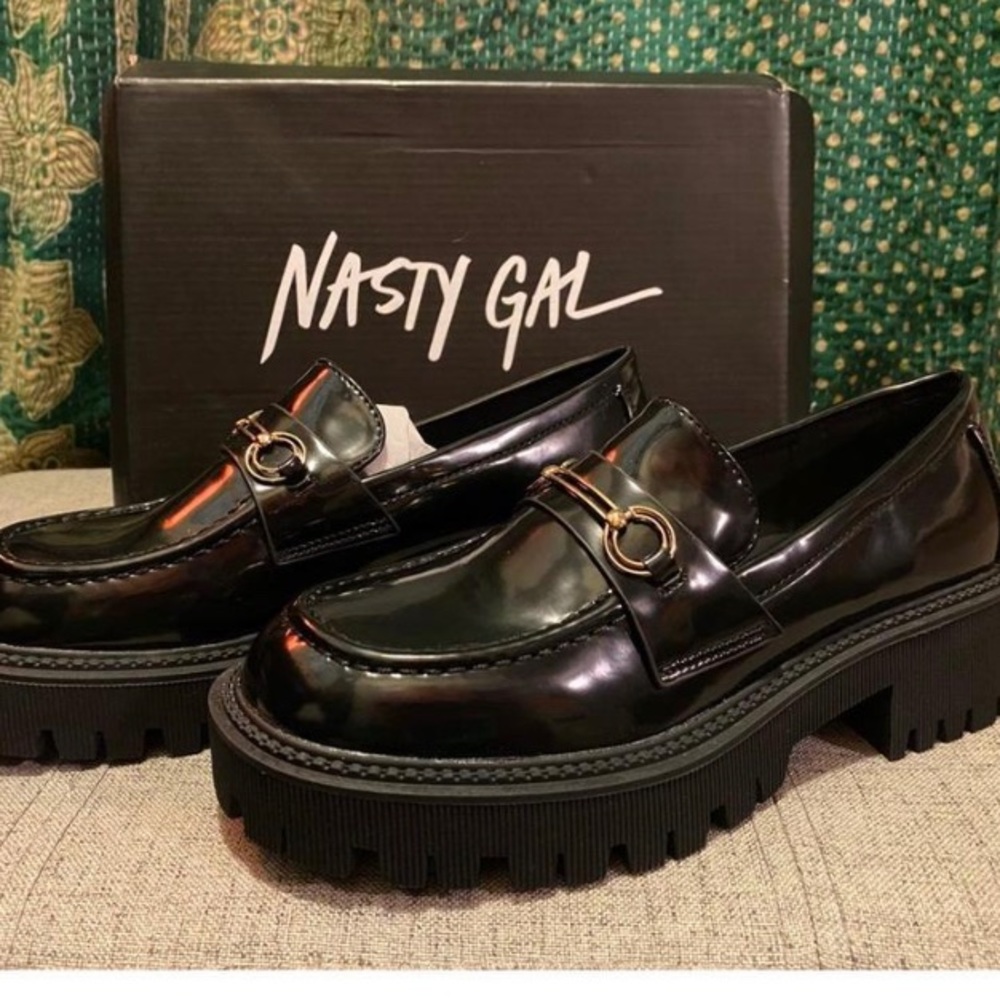 nasty gal potent faux loafers